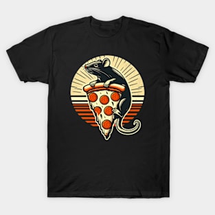 Retro Pizza Rat T-Shirt